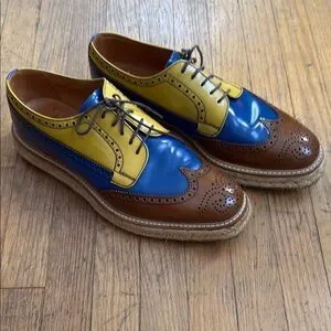 Prada | Shoes | Prada Blue And Yellow Oxford Shoes With  display picture 1